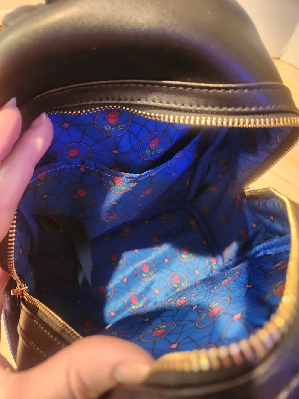 Disney Loungefly Beauty and the Beast Stained Glass Castle Mini Backpack